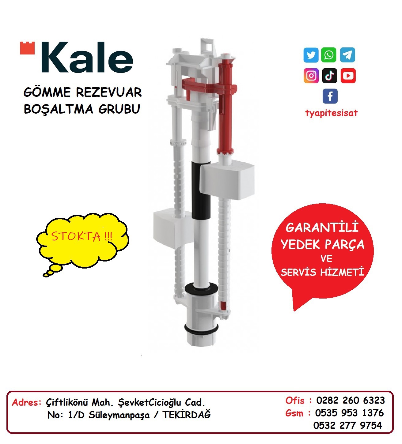 KALE GÖMME REZERVUAR  KALE İNTEGRA BOŞALTMA GRUBU (İntegra Model)