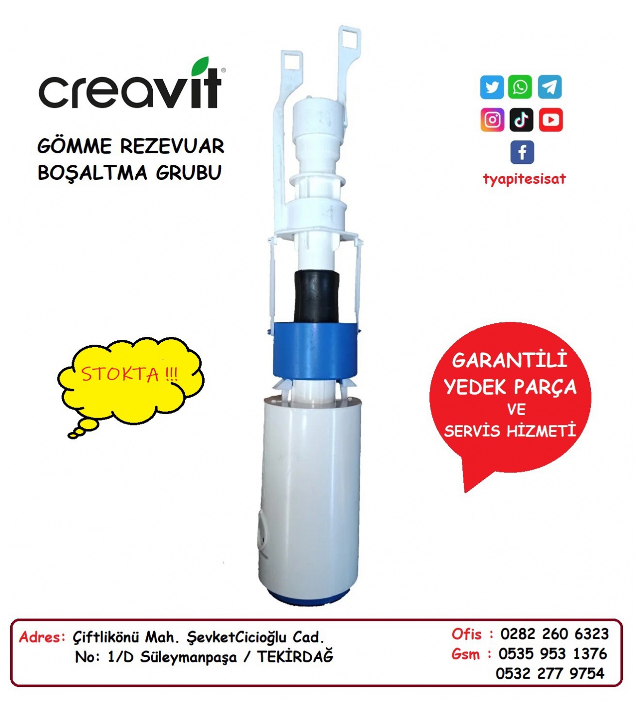 CREAVİT GÖMME REZERVUAR   CREAVİT BOŞALTMA GRUBU 